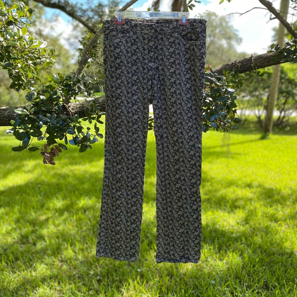 Laundry by Shelli Segal lace print black jeans Size 12